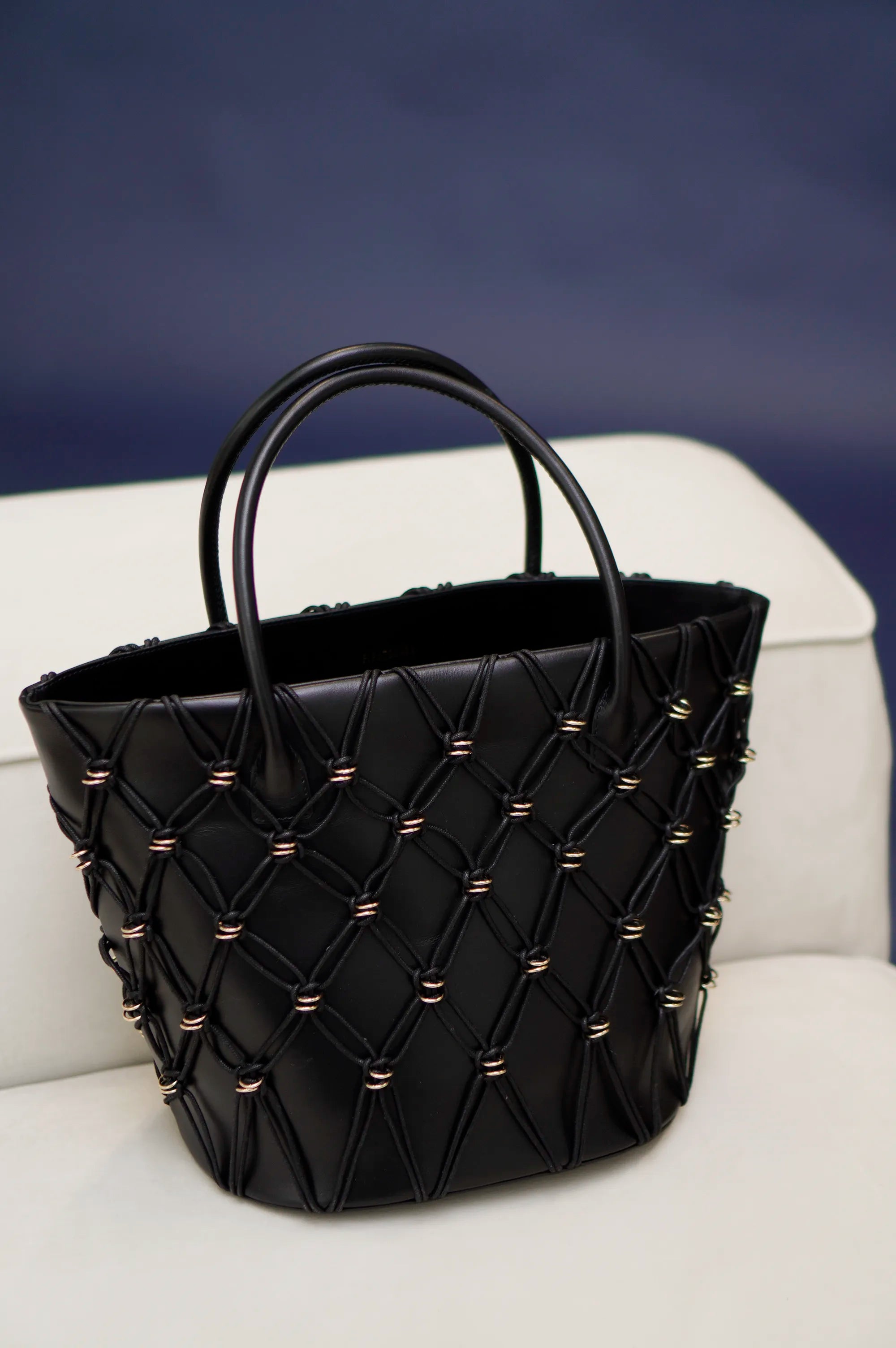 Large Thea Basket Bag - Black