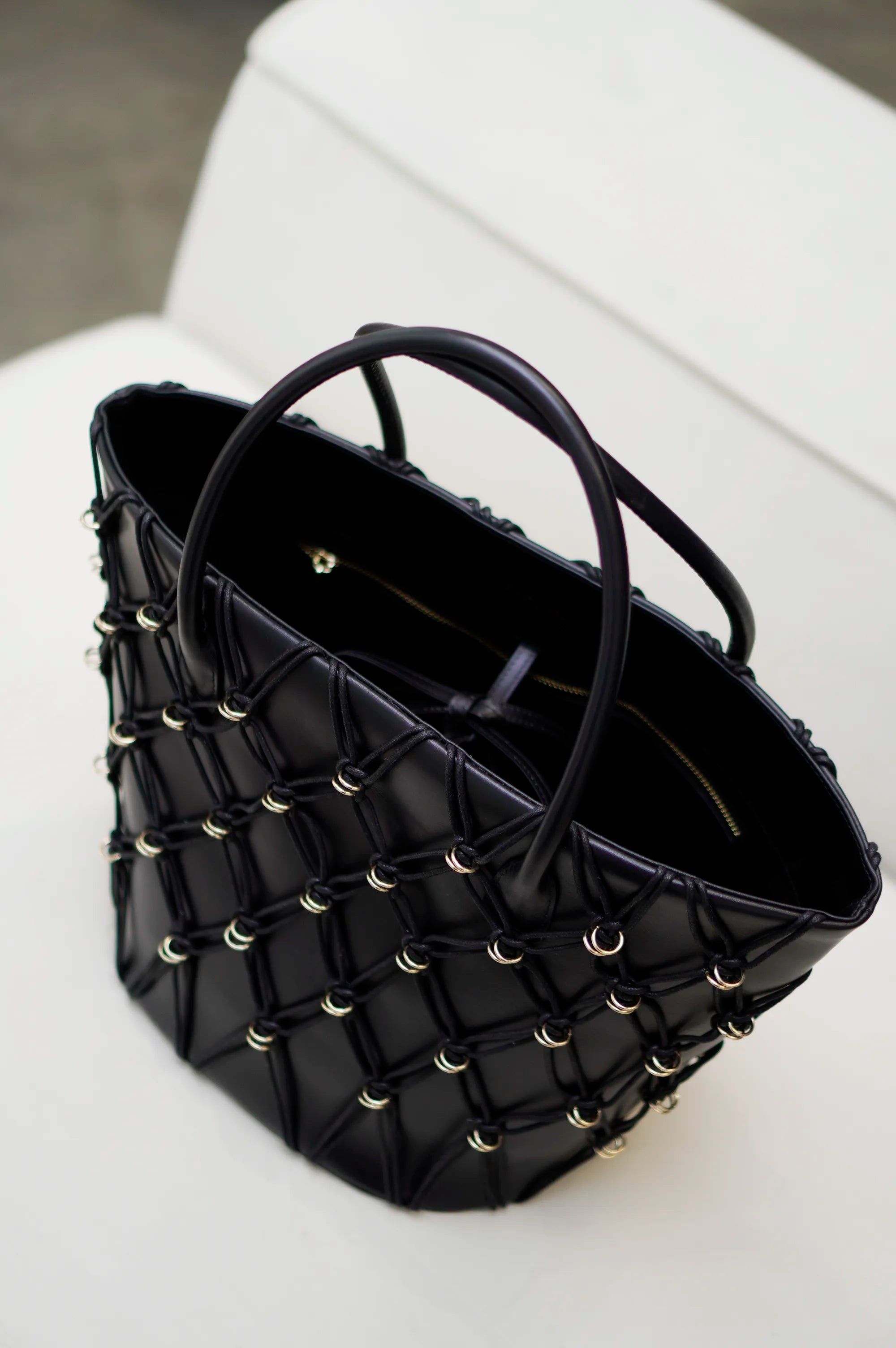 Large Thea Basket Bag - Black