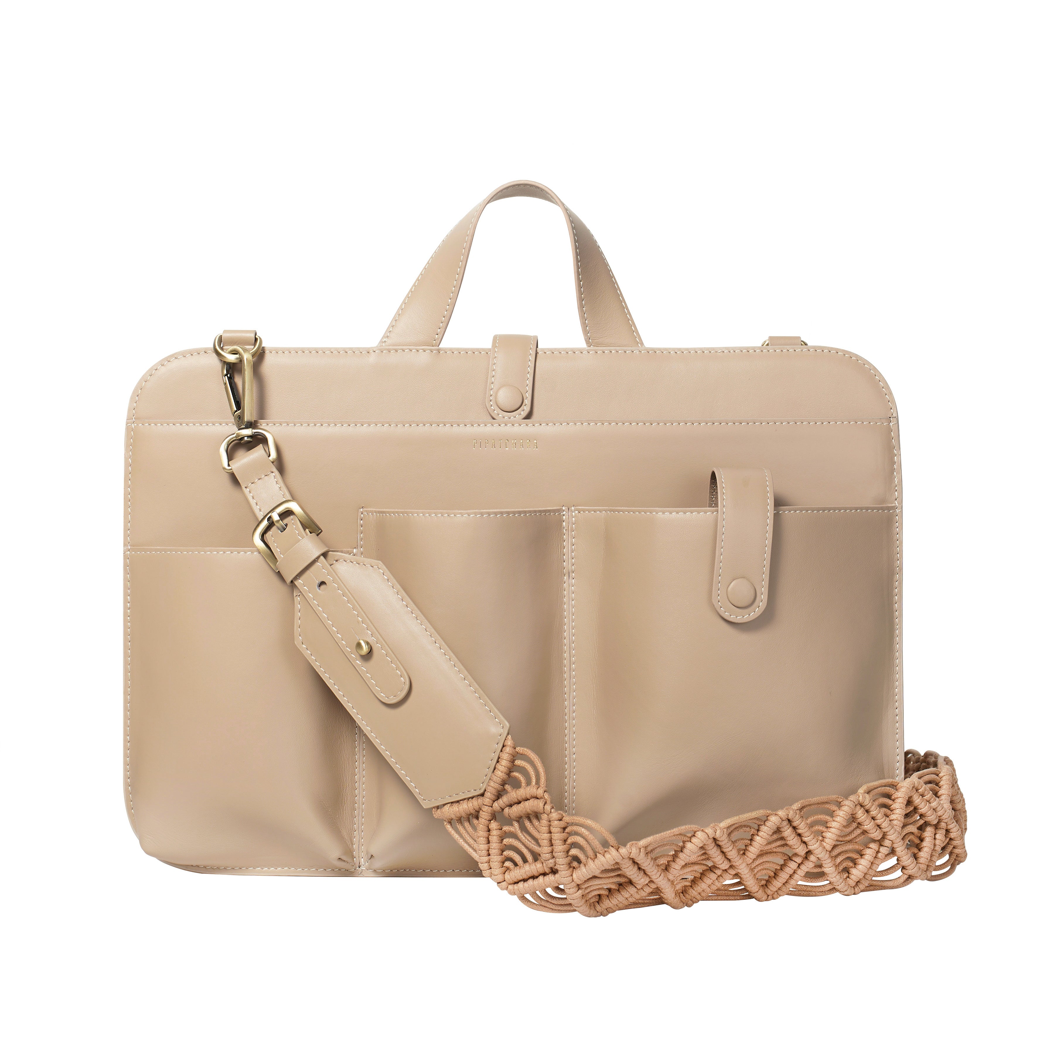 Lia Laptop (Leather) Nude