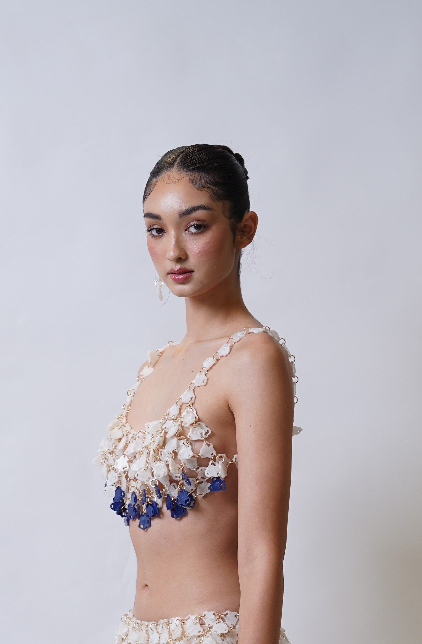 Infinitude Top White & Navy (Look 17)