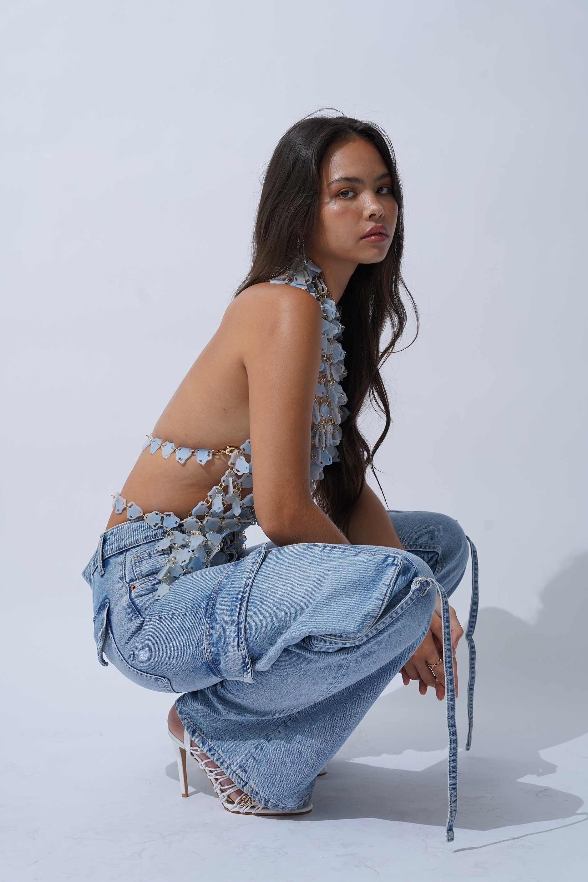 Halter neck Top Blue