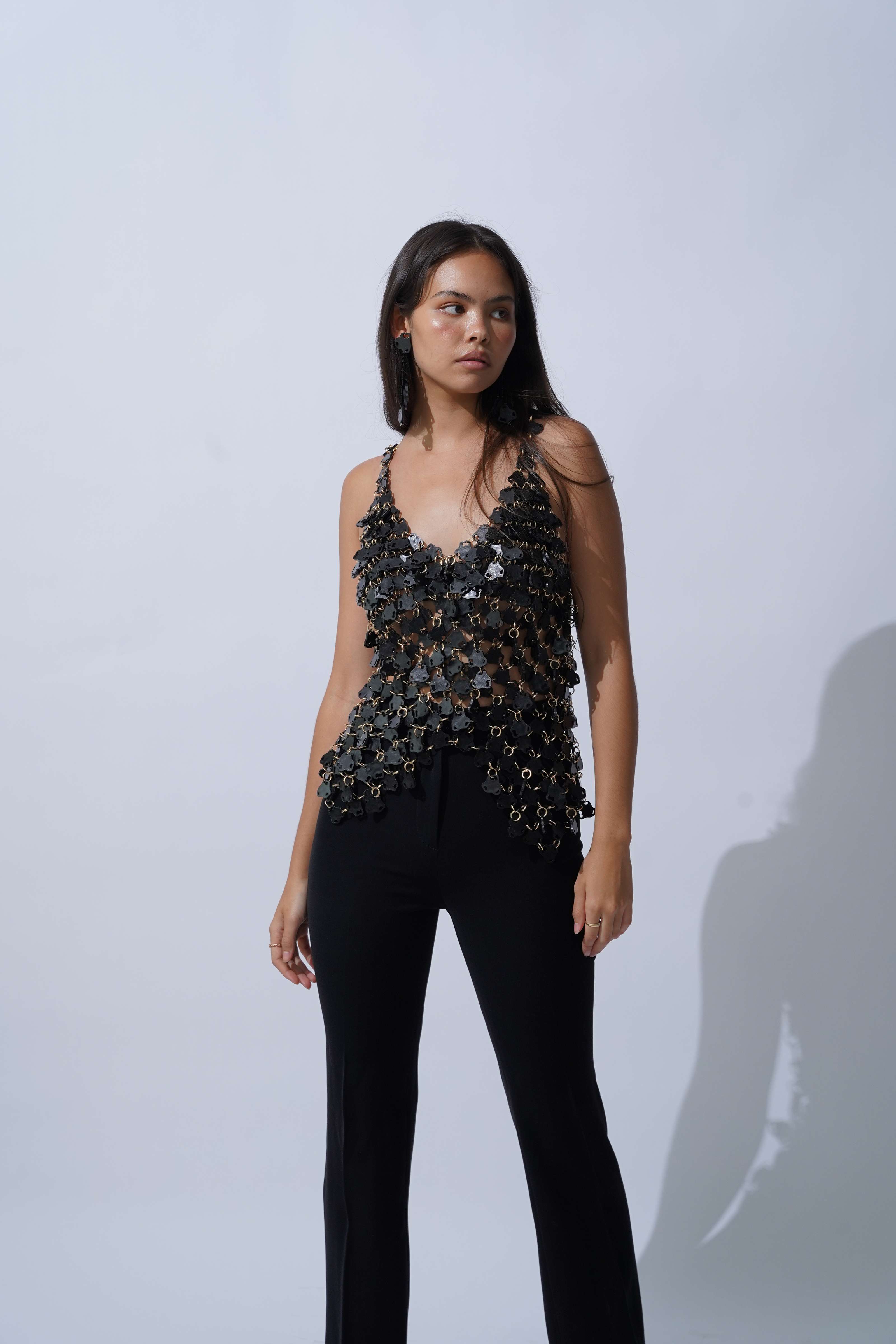 V-Neck Top Black