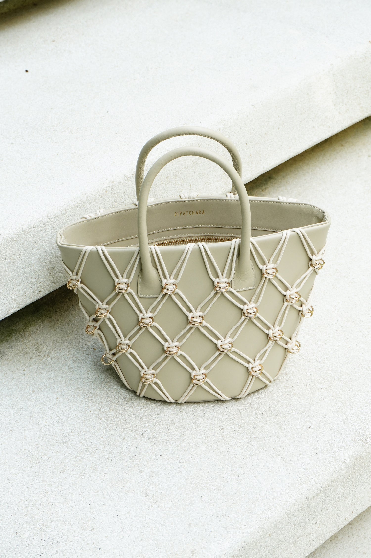 Mini Basket Bag - Smoke White