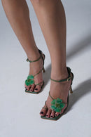 Infiitude Bonnie High Heels Flowery (100mm) - Green