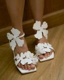 Hazel Open Toe Flat Sandals Flowery (10mm) - Kaia