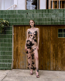 Maxi Dress Flowery - Black