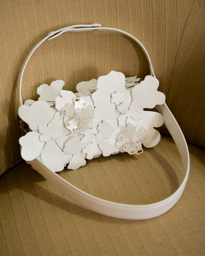 Sama Box Bag Flowery -  White