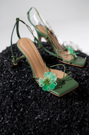 Infiitude Bonnie High Heels Flowery (100mm) - Green