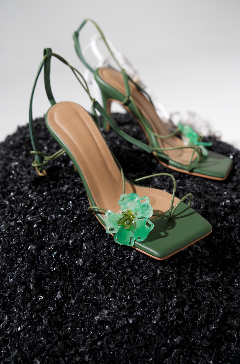 Infiitude Bonnie High Heels Flowery (100mm) - Green