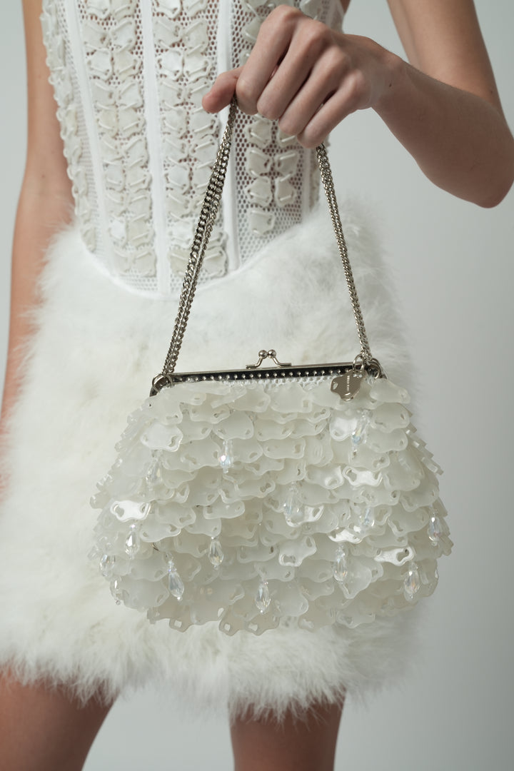 Embroidered Infinitude Clear Clutch