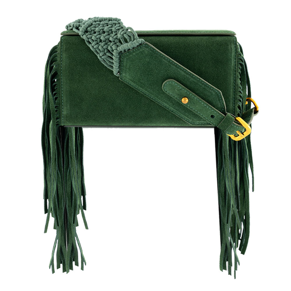 Sama Box Bag Fringes Green