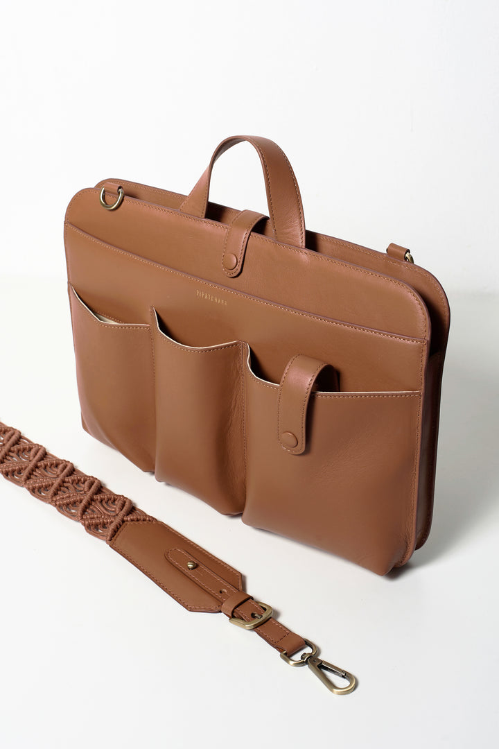 Lia Laptop (Leather) Tan