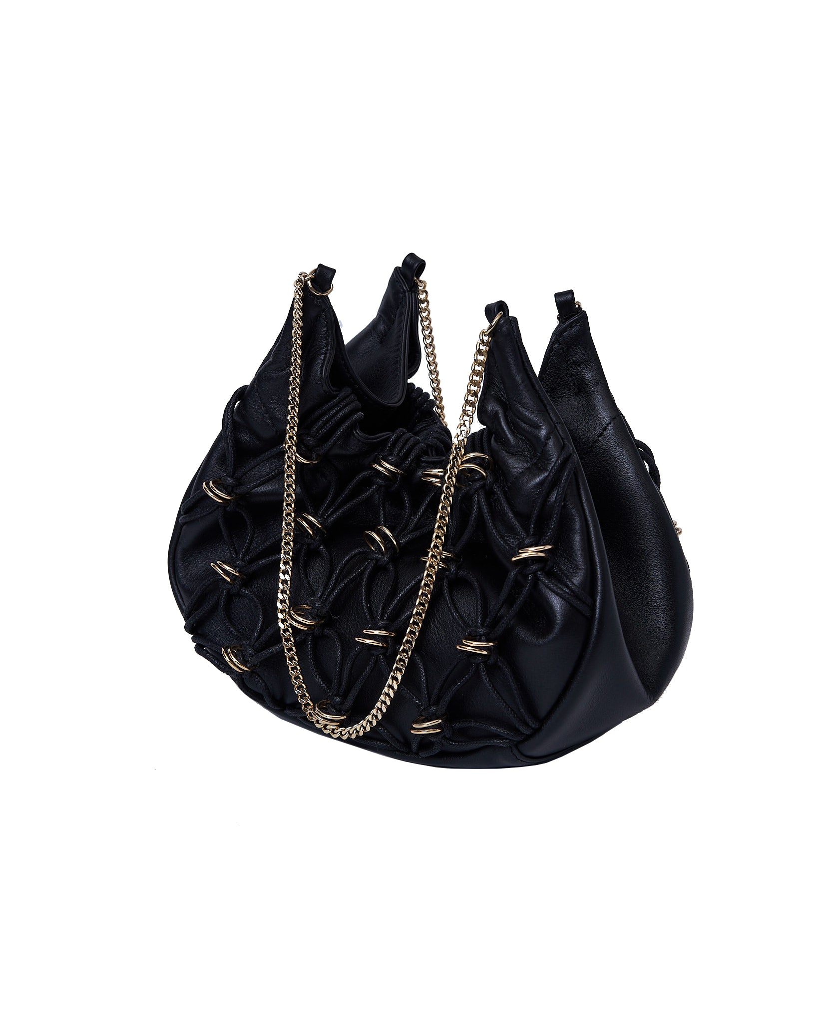 L'avenir - Moon Sling With Additional Pearl handle - Black With Python