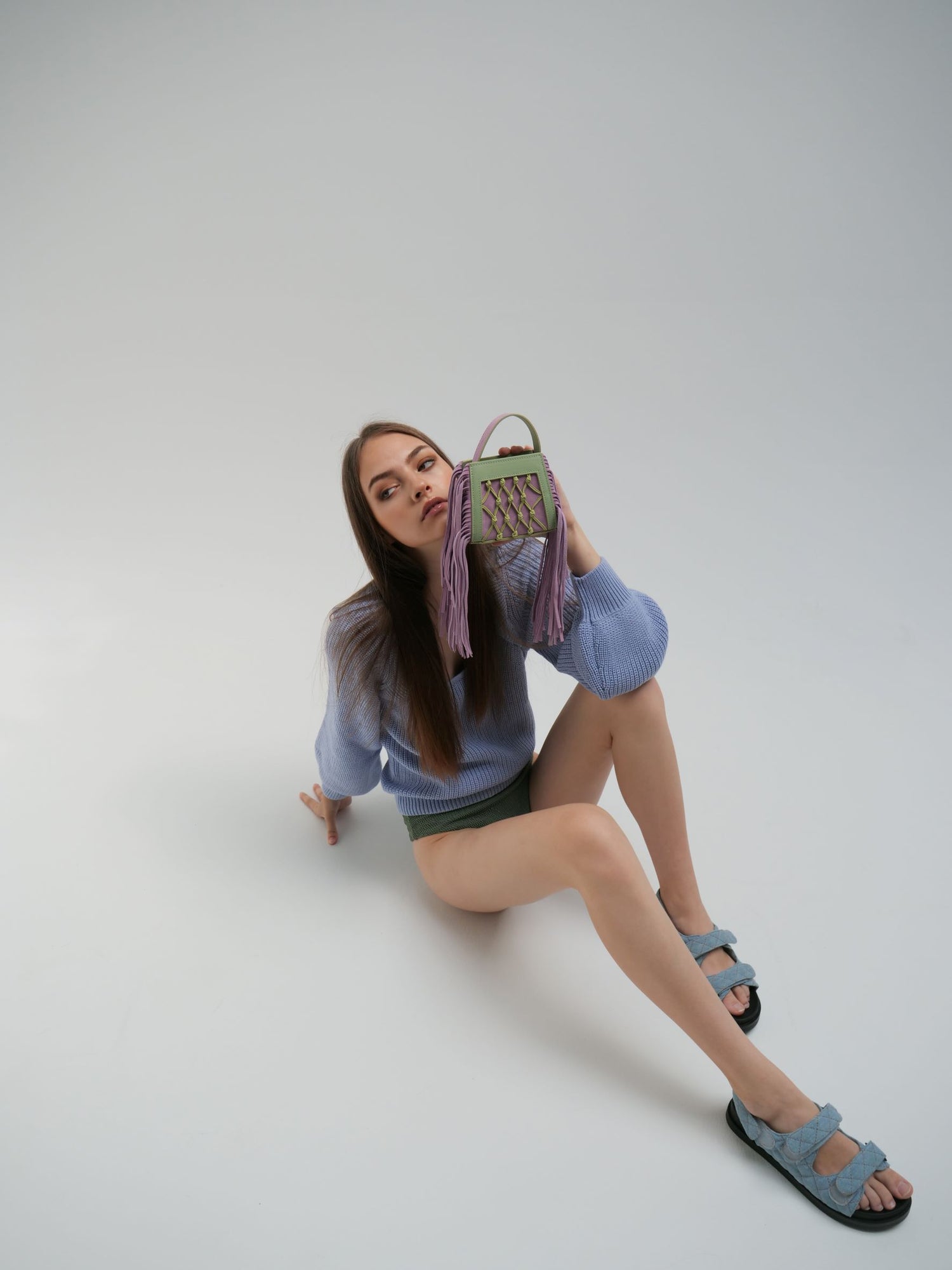 Mini Amu Fringes Purple-Green