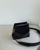 Amu Bag(Black Croc, Medium)