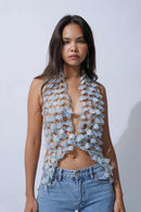 Halter neck Top Blue