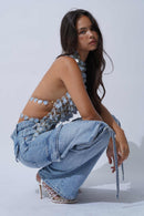 Halter neck Top Blue
