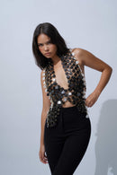Halter neck Top Black & White